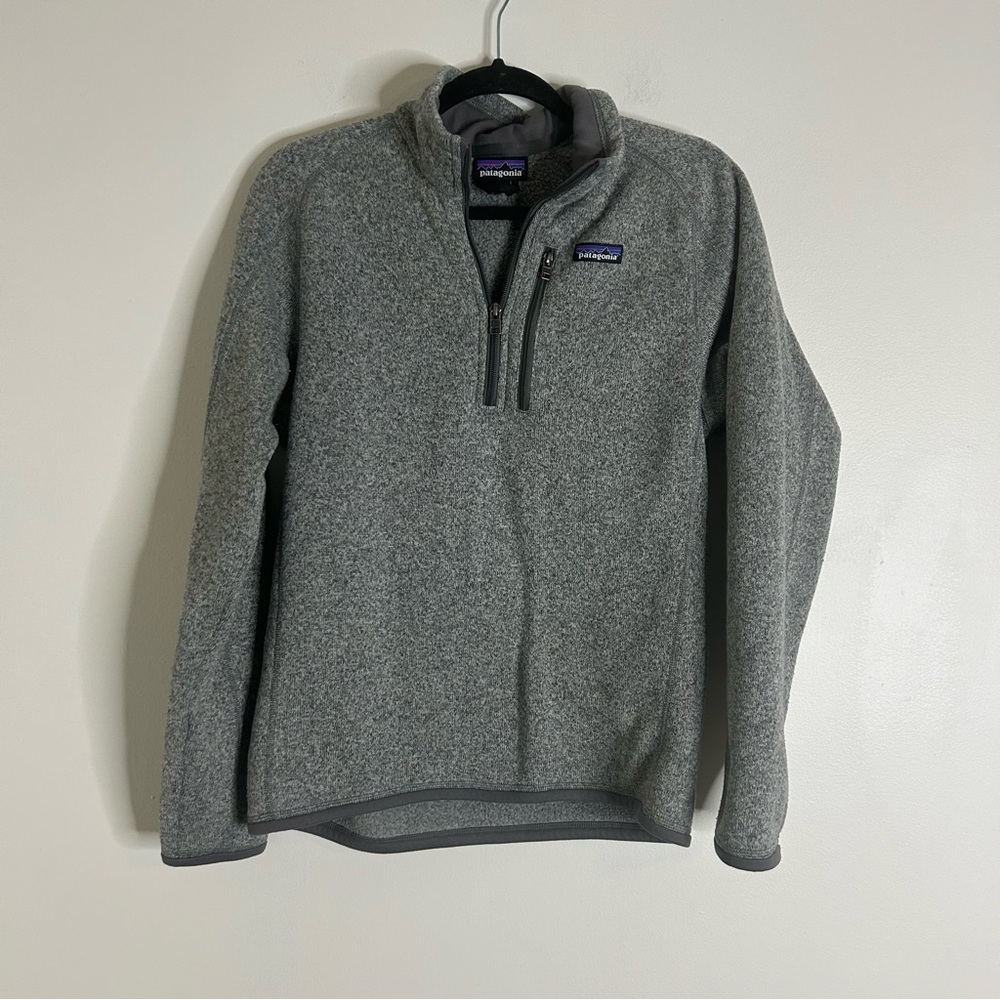 Patagonia Better Sweater Women's Small Gray Quarter Zip Fleece Pullover Pocket